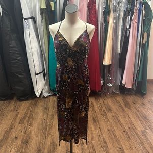 BCBGeneration - MultiColor Midi Faux Wrap Floral Print Dress Size Small